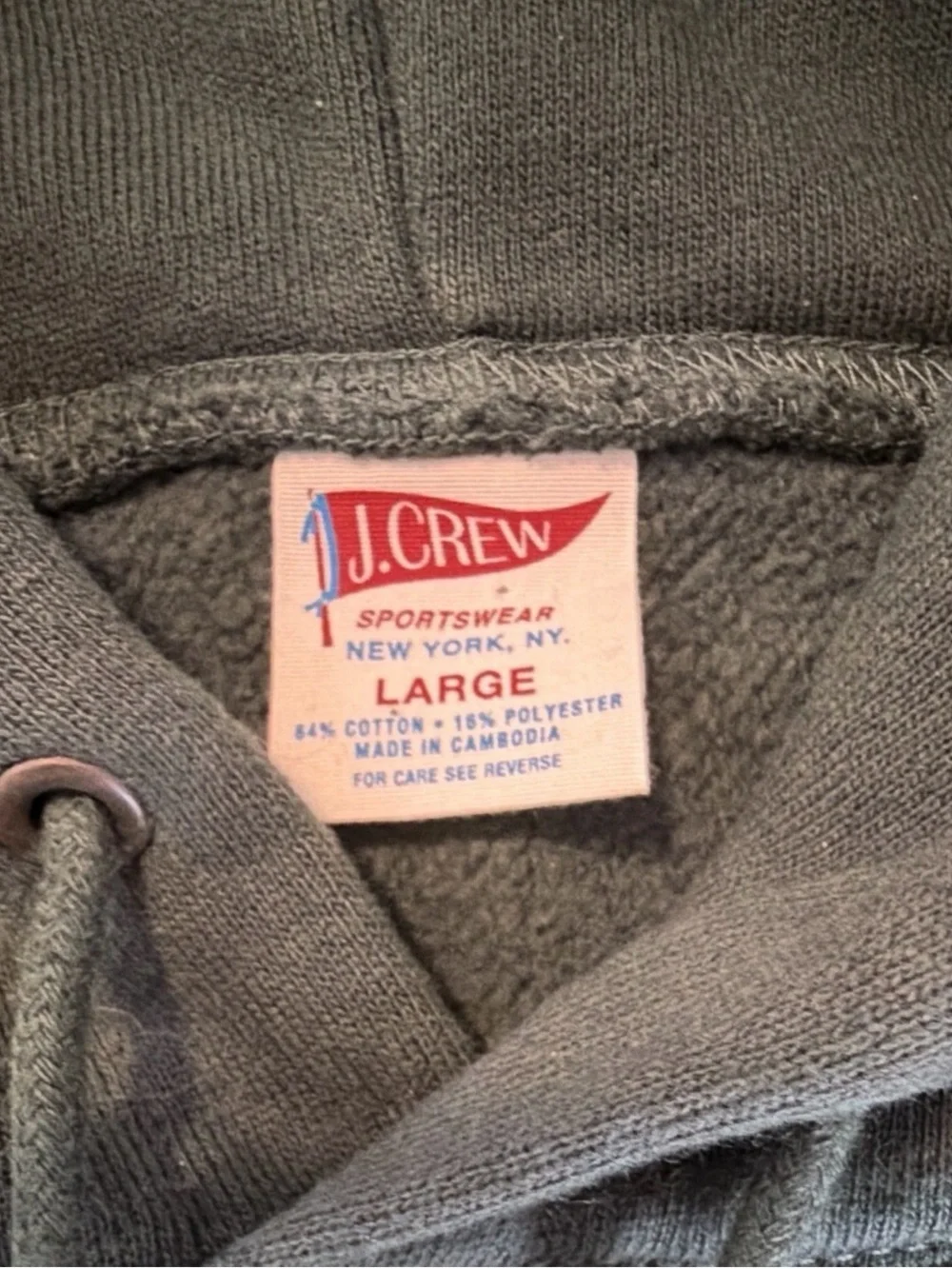 J. Crew Forest Green Pullover Y2K Hoodie